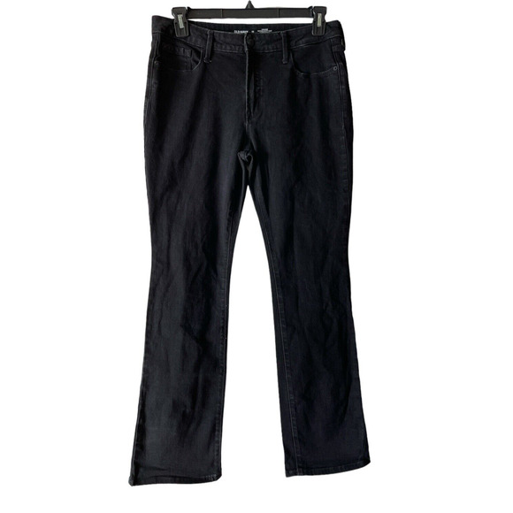 Old Navy High Rise Kicker Boot Cut Jeans Size 12 Womens Black Denim Womens - Picture 1 of 11